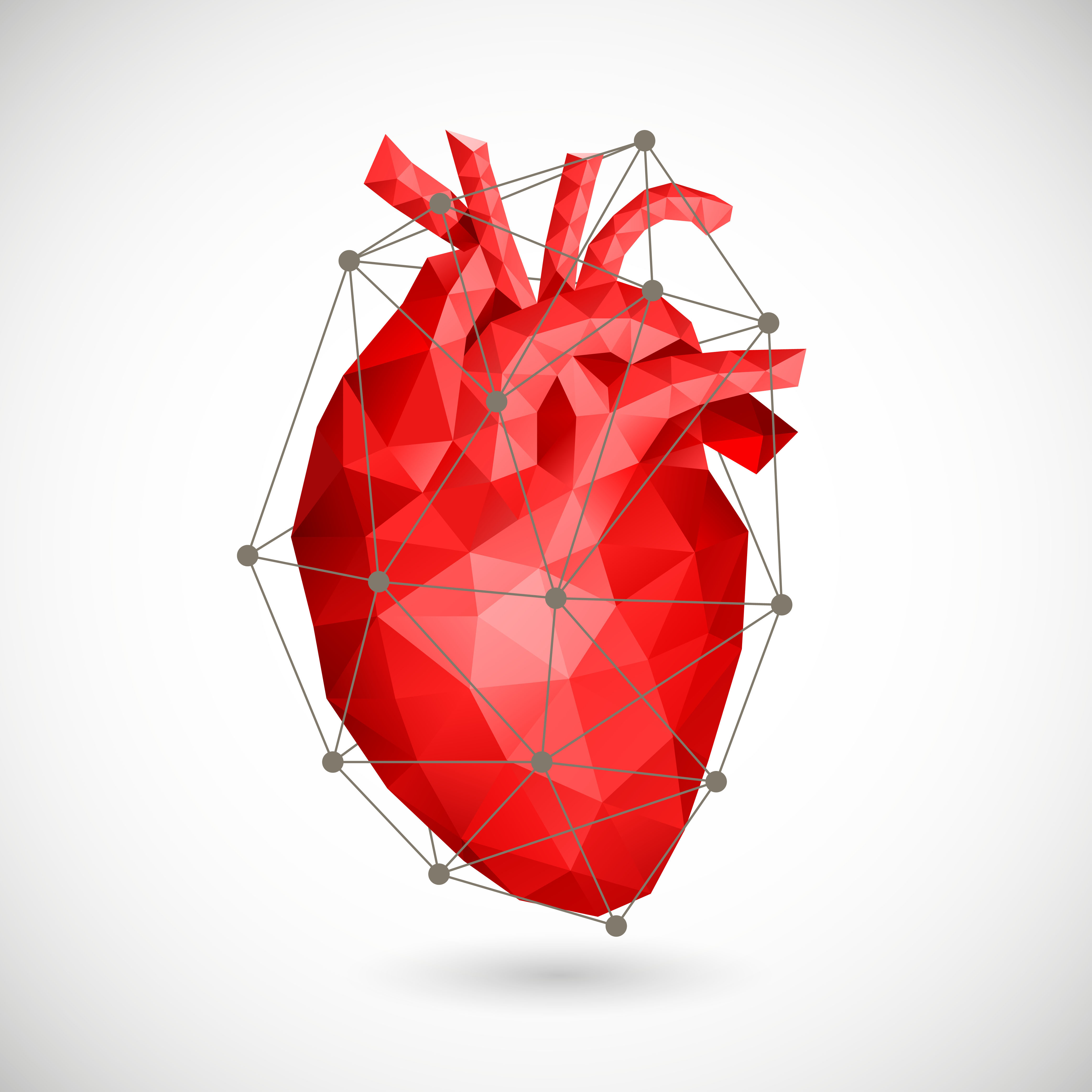 Low poly heart. Vector illustration