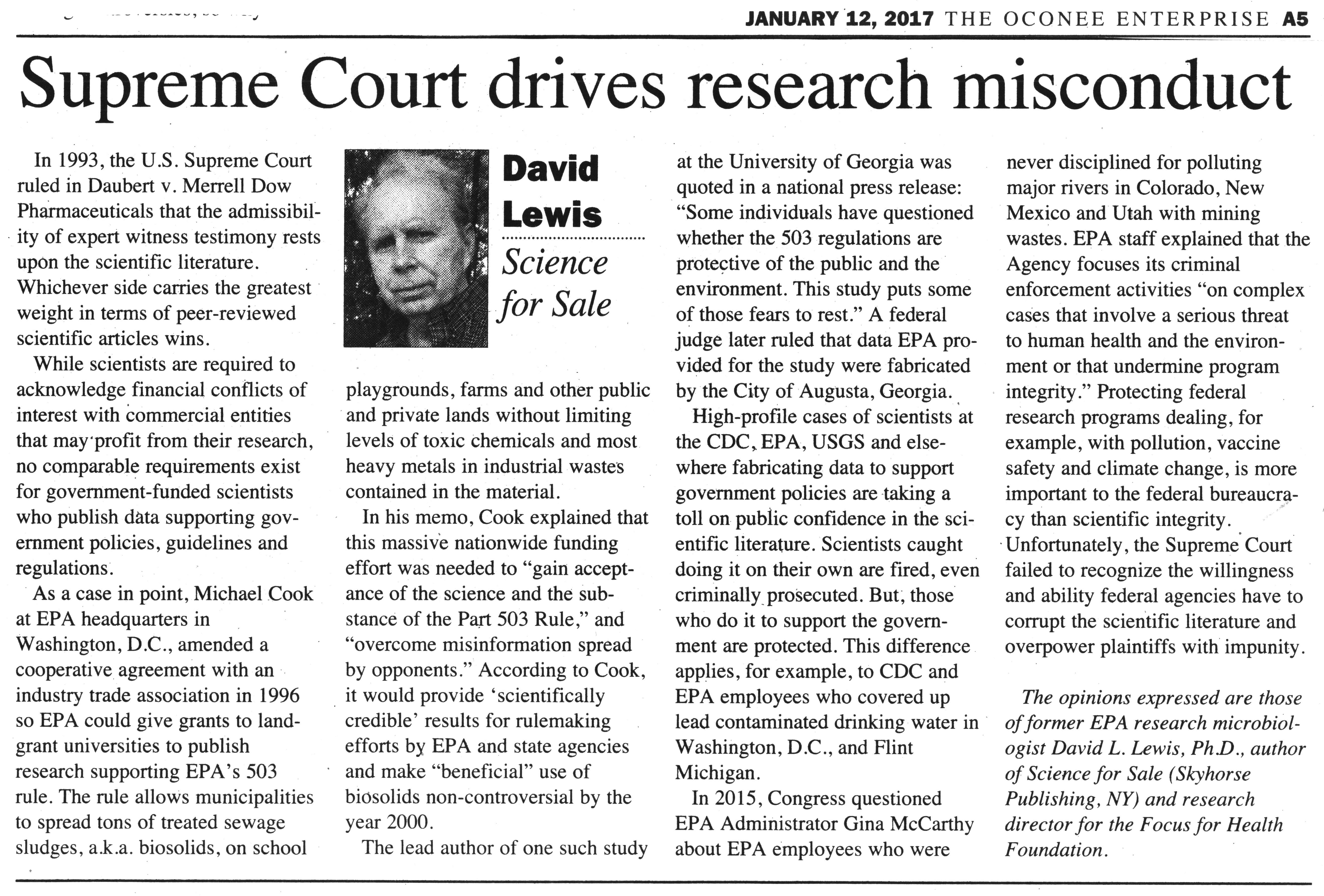 Supreme Court Drives Federal Research Misconduct Supreme Court Drives Federal Research Misconduct