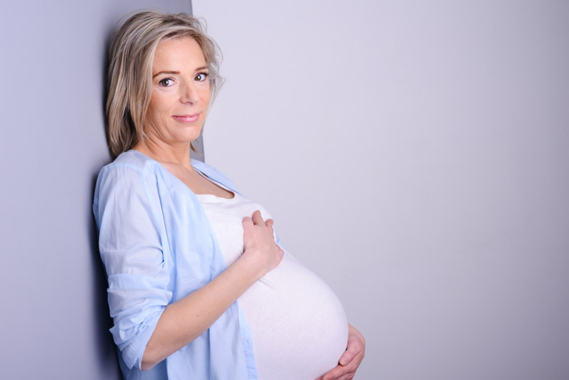 middle aged pregnant