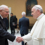 Barry Segal meets Pope Francis at the Vatican in 2017
