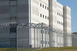 County Jail building with fencing